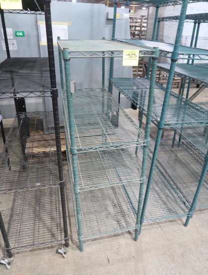 wire shelving unit, epoxy coated