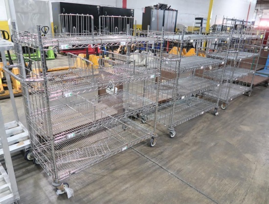 4-tier wire shelving stocking carts