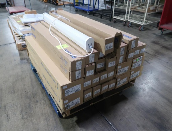 pallet of Philips fluorescent light fixtures