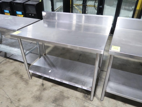 stainless table w/ backsplash & undershelf