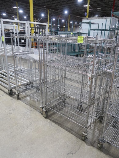 3-tier wire shelf cart on casters