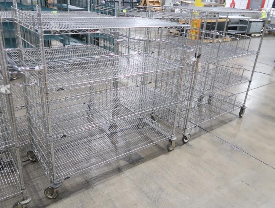4-tier wire shelf cart on casters
