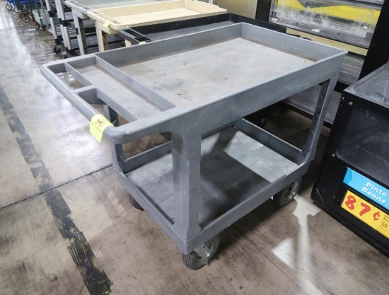 plastic stocking cart w/ cross-country wheels