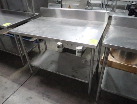 stainless table w/ backsplash & undershelf