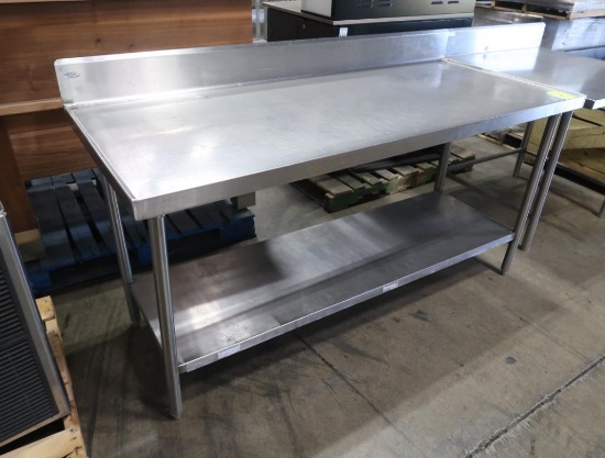 stainless table w/ backsplash & undershelf