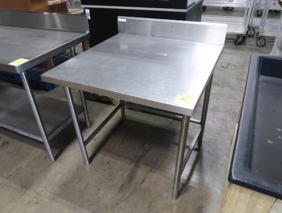 stainless table w/ backsplash