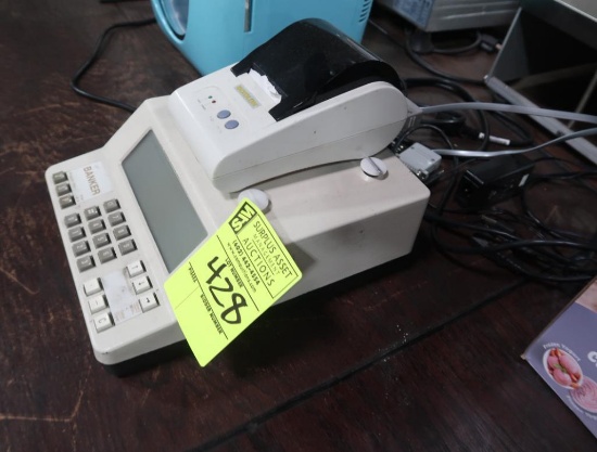 Banker currency weighing machine, missing platform