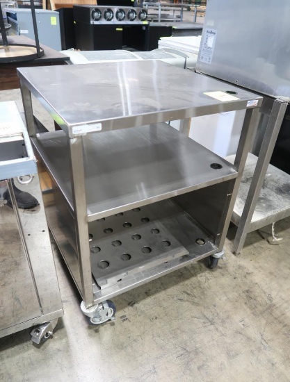 stainless equipment stand, w/ 2) shelves, on casters