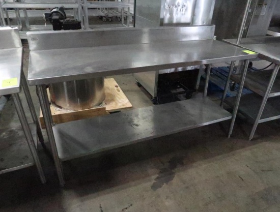 stainless table w/ backsplash & undershelf