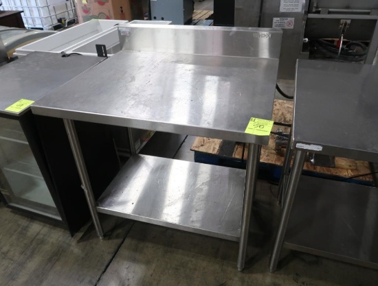 stainless table w/ backsplash & undershelf