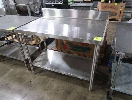 stainless table w/ backsplash & undershelf