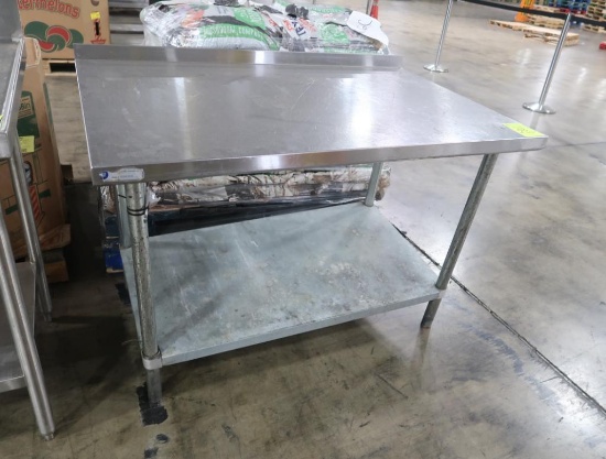 stainless table w/ backsplash & undershelf