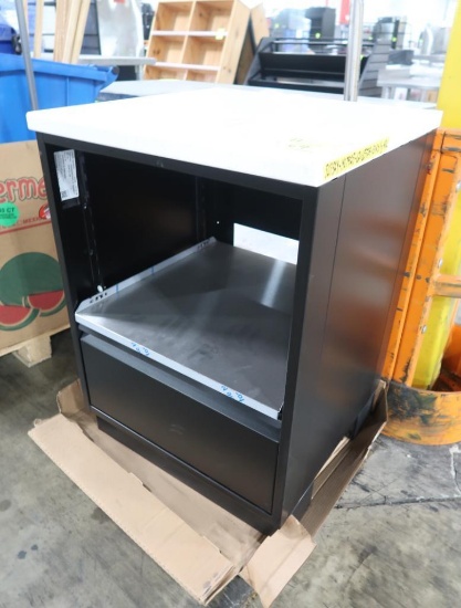 Royston steel cabinet w/ solid surface top & stainless shelf