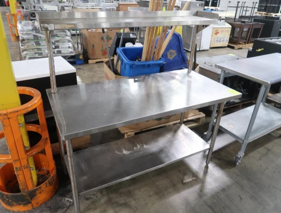 stainless table w/ over- & undershelves
