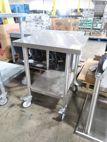 stainless equipment stand, w/ shelf, on casters
