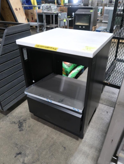Royston steel cabinet w/ solid surface top & stainless shelf