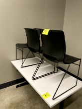 PLASTIC OFFICE CHAIR WITH METAL BASE