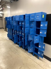 72 DOORS OF METAL BLUE EMPLOYEE LOCKERS