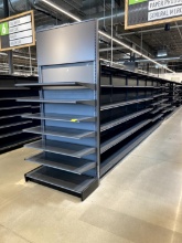 90FT RUN OF LOZIER WALL SHELVING