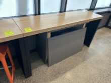 68IN WOOD TOP TABLE W/ METAL LEGS