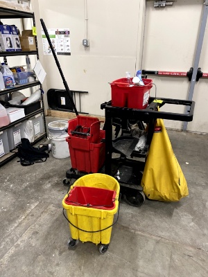 Janitor Cart And Mop Bucket