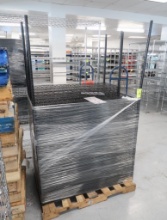 pallet of wire shelves