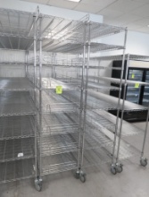 wire shelving units, on casters