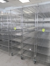 wire shelving units, on casters