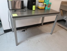 table- steel base w/ wooden top