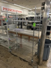 ULINE 4' 4 TIER WIRE STORAGE RACK ON CASTERS