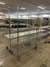 ULINE 4' 4 TIER WIRE STORAGE RACK ON CASTERS