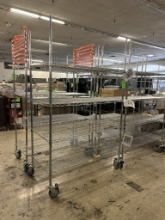 ULINE 4' 4 TIER WIRE STORAGE RACK ON CASTERS