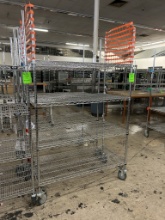 ULINE 4' 4 TIER WIRE STORAGE RACK ON CASTERS