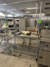 ULINE 4' 4 TIER WIRE STORAGE RACK ON CASTERS