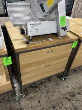 WOOD BAKERY DISPLAY WITH PULL-OUT SHELVES