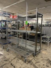ULINE 4' 4 TIER WIRE STORAGE RACK ON CASTERS