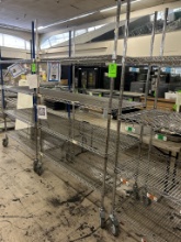 ULINE 4' 4 TIER WIRE STORAGE RACK ON CASTERS