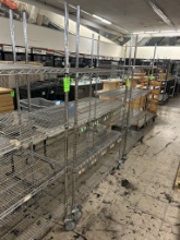 ULINE 4' 4 TIER WIRE STORAGE RACK ON CASTERS