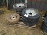 4 Matching Tires and Wheels w/ 1 Misc. Tire