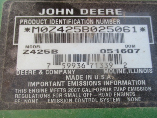 John Deere Z425B Zero Turn Lawn Mower