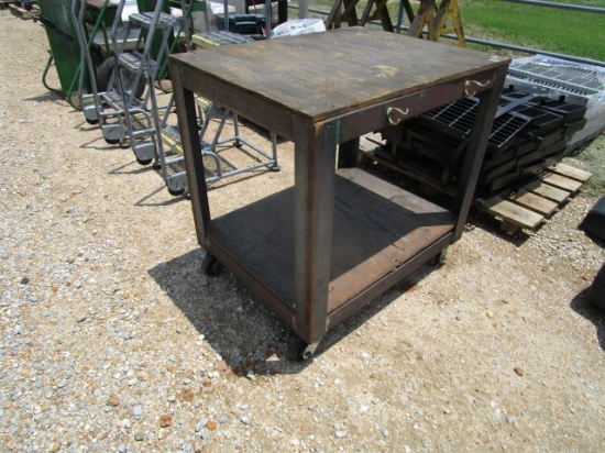 Rolling Metal Shop Table