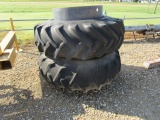 (2) Bolt-On Tractor Tires and Rims