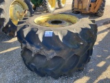 (2) Jd Tractor Tires And Rims