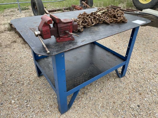 Metal Shop Table w/ Vise