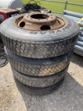 (4) 245/75R22.5 Tires and Rims