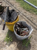 Bucket of Tools and Grease Pump