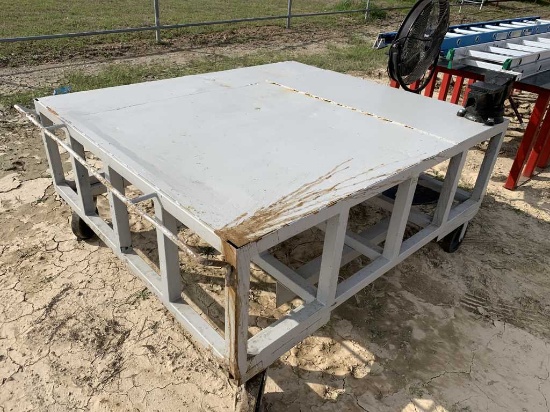 Large Rolling Shop Table w/ Vise