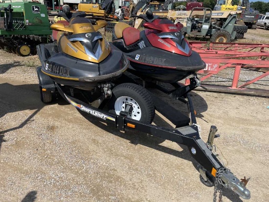 (2) SeaDoo RXT Jet Skis on Trailer