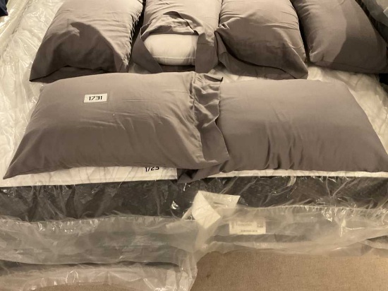 (2) pillows w/ gray cases