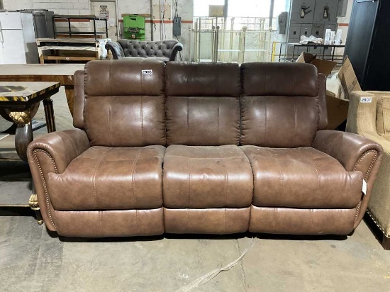 Leather reclining sofa